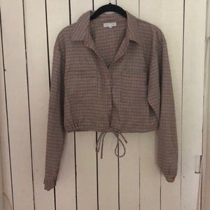 Plaid button down with tie